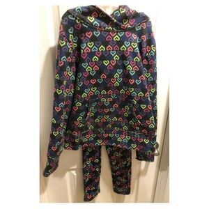 $69 Xersion Hearts Hoodie Sweatshirt Lounge pants Set Medium‎ 10/12 Quick Dri